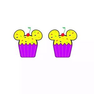 NWT Mickey Cupcake Earrings